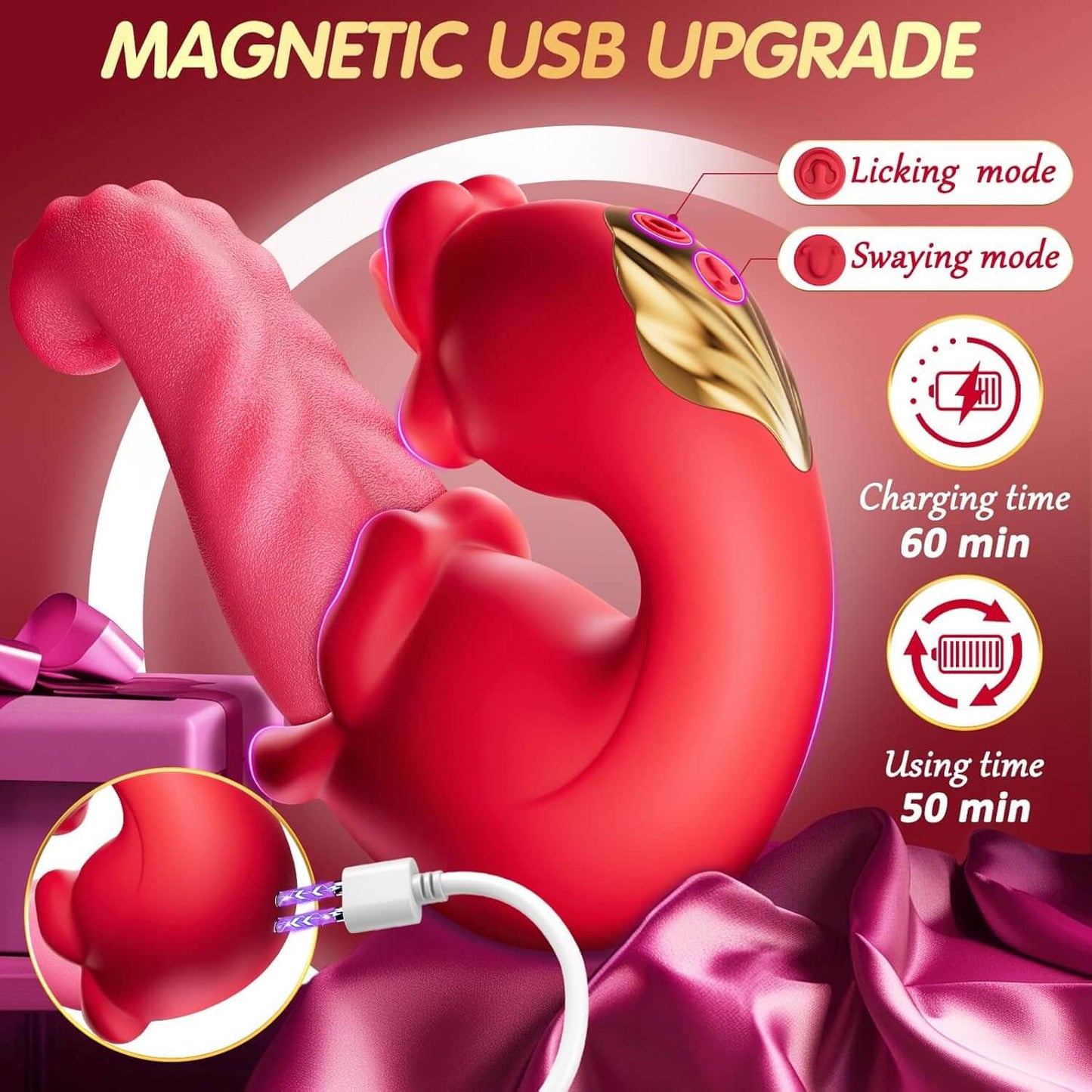 Sex Toys Tongue Vibrator for Women – 10 Licking Clitoral