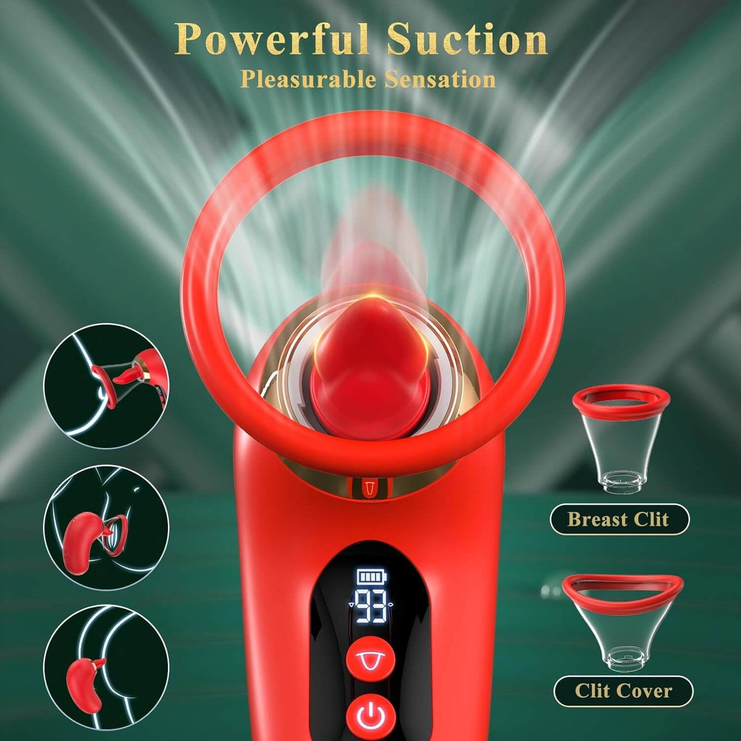 5IN1 Sucking Vibrator Rose Sex Toy, 3 Sucking