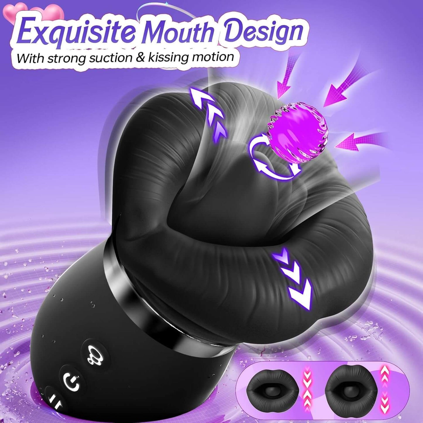 5IN1 Mouth Sucking Vibrator Rose Sex Toy, 10 Tongue Licking, New APP