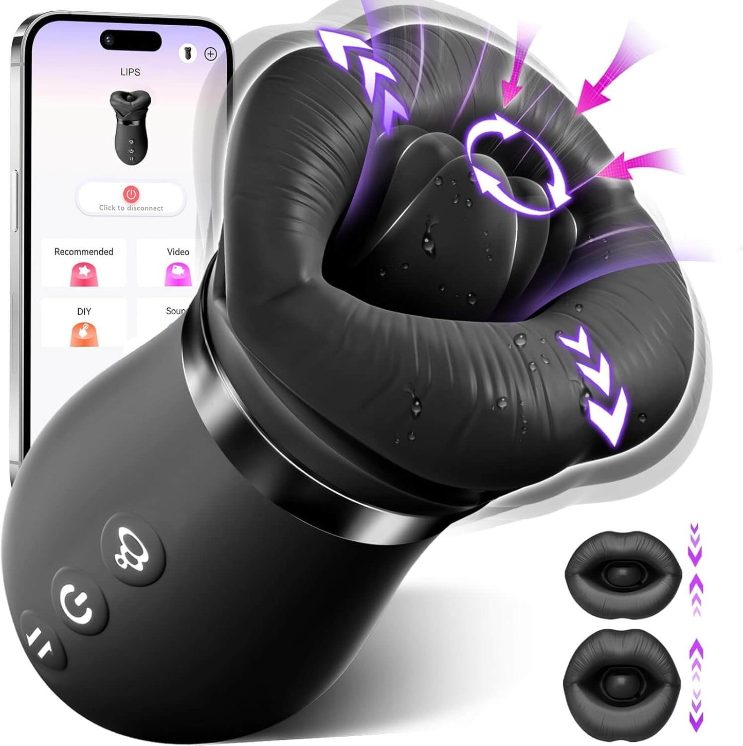 5IN1 Mouth Sucking Vibrator Rose Sex Toy, 10 Tongue Licking, New APP