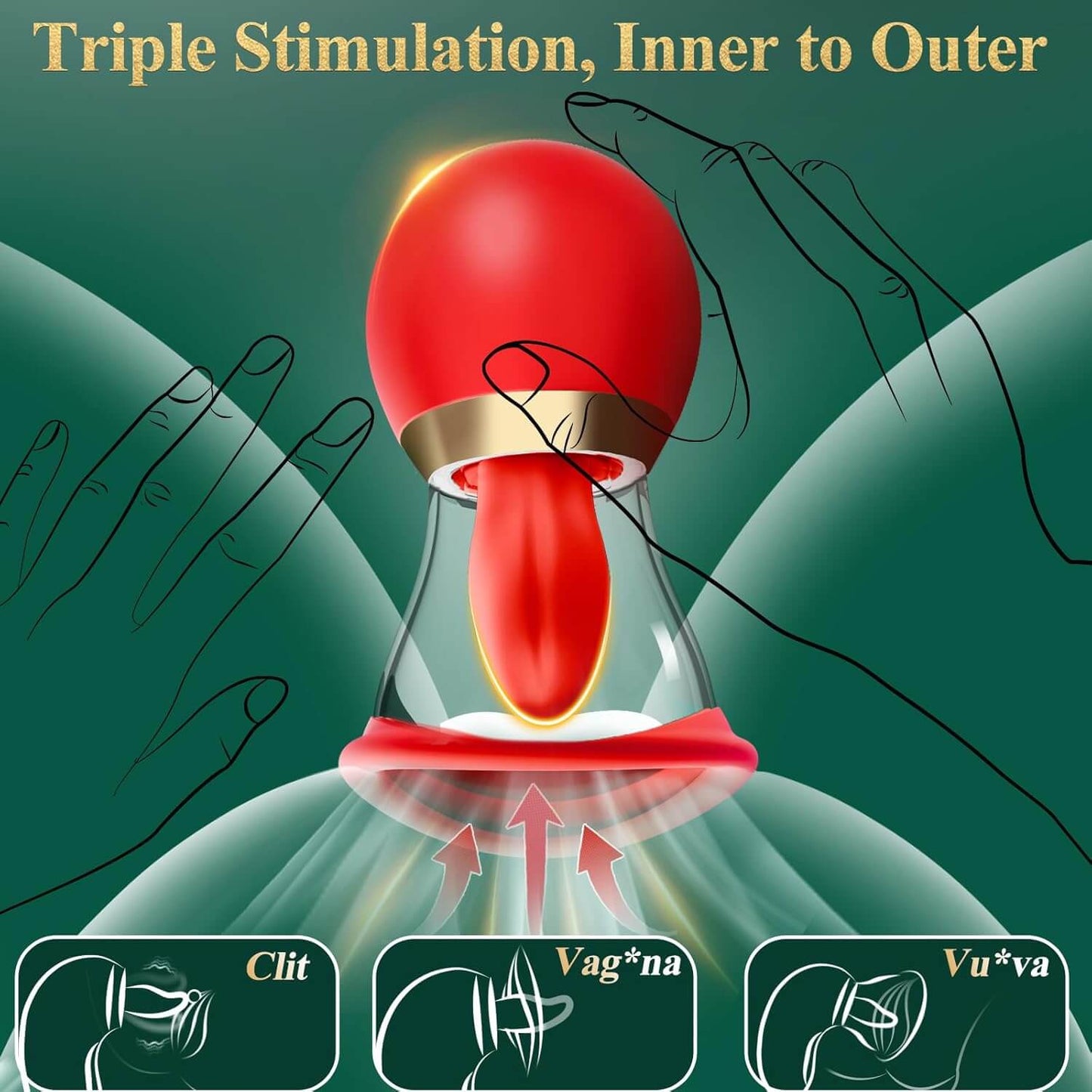 5IN1 Sucking Vibrator Rose Sex Toy, 3 Sucking