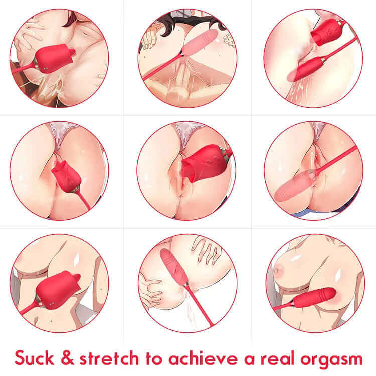 Double-headed sucking Rose vibrating jumpers female vibrators