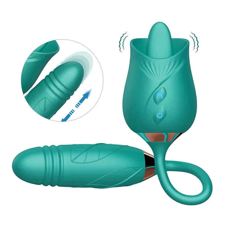 Double-headed sucking Rose vibrating jumpers female vibrators