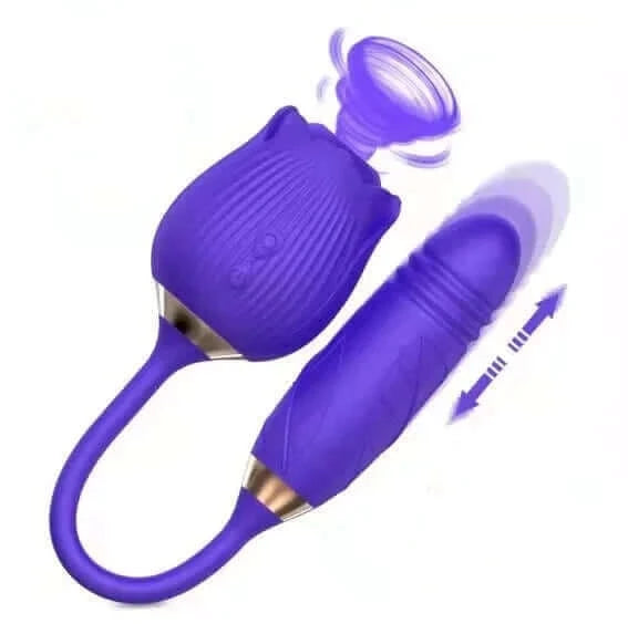 Rose Sex Toy 2 in 1 Vibrator Purple
