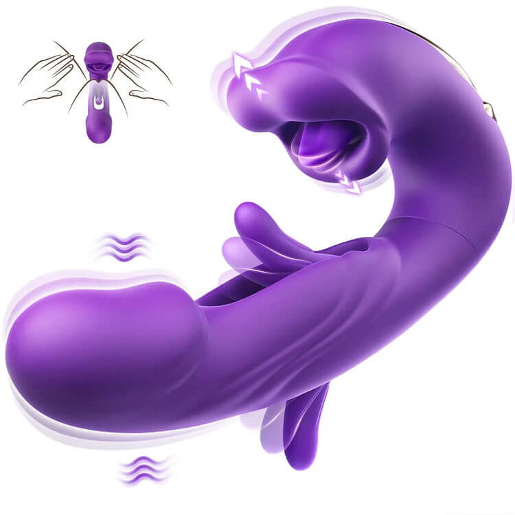 Rose Toy Tongue Licking Flapping Clit & G-spot vibrator showcasing unique design and features for intense pleasure.