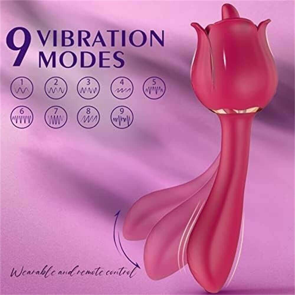 Rose Tongue Licker with G spot Vibrator