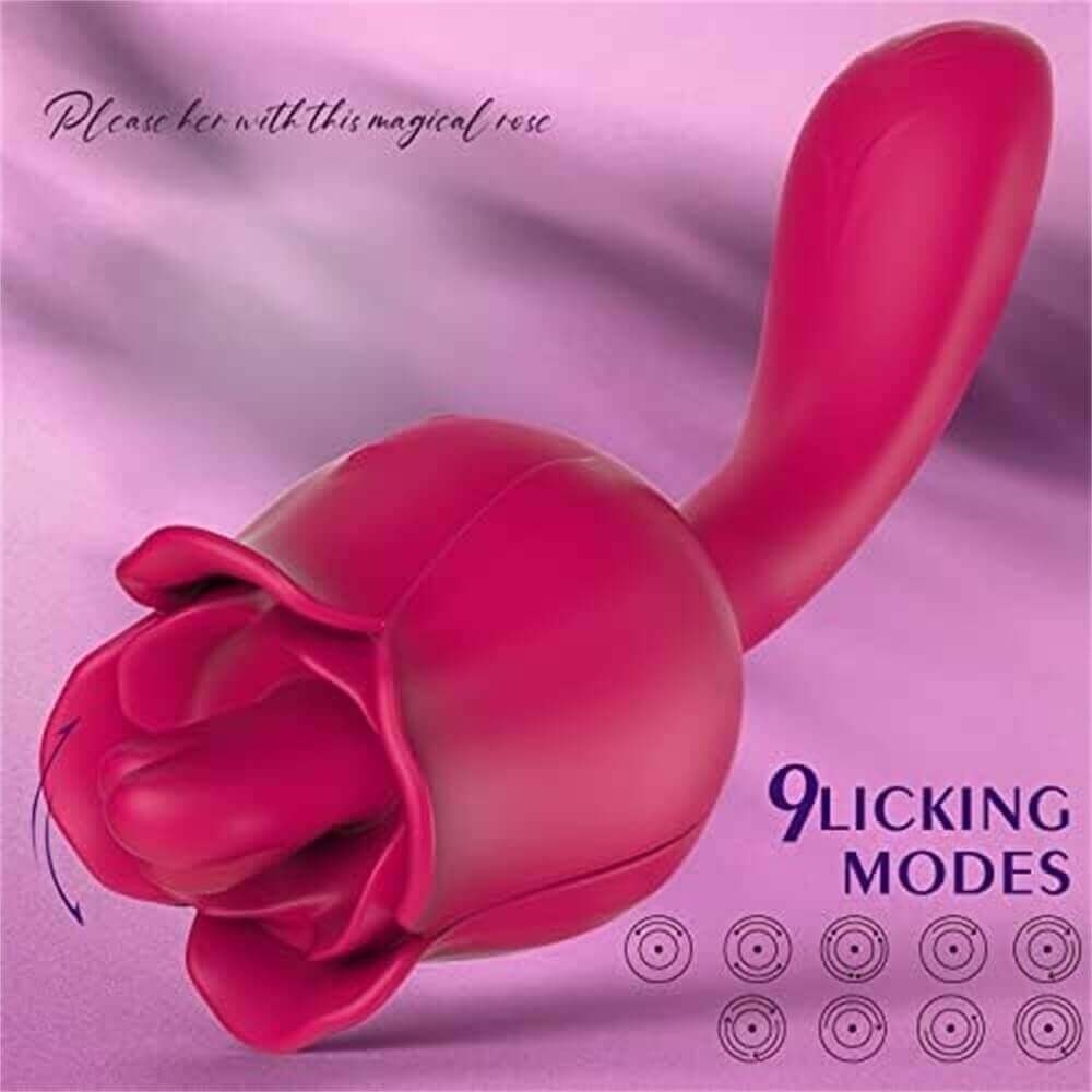 Rose Tongue Licker with G spot Vibrator