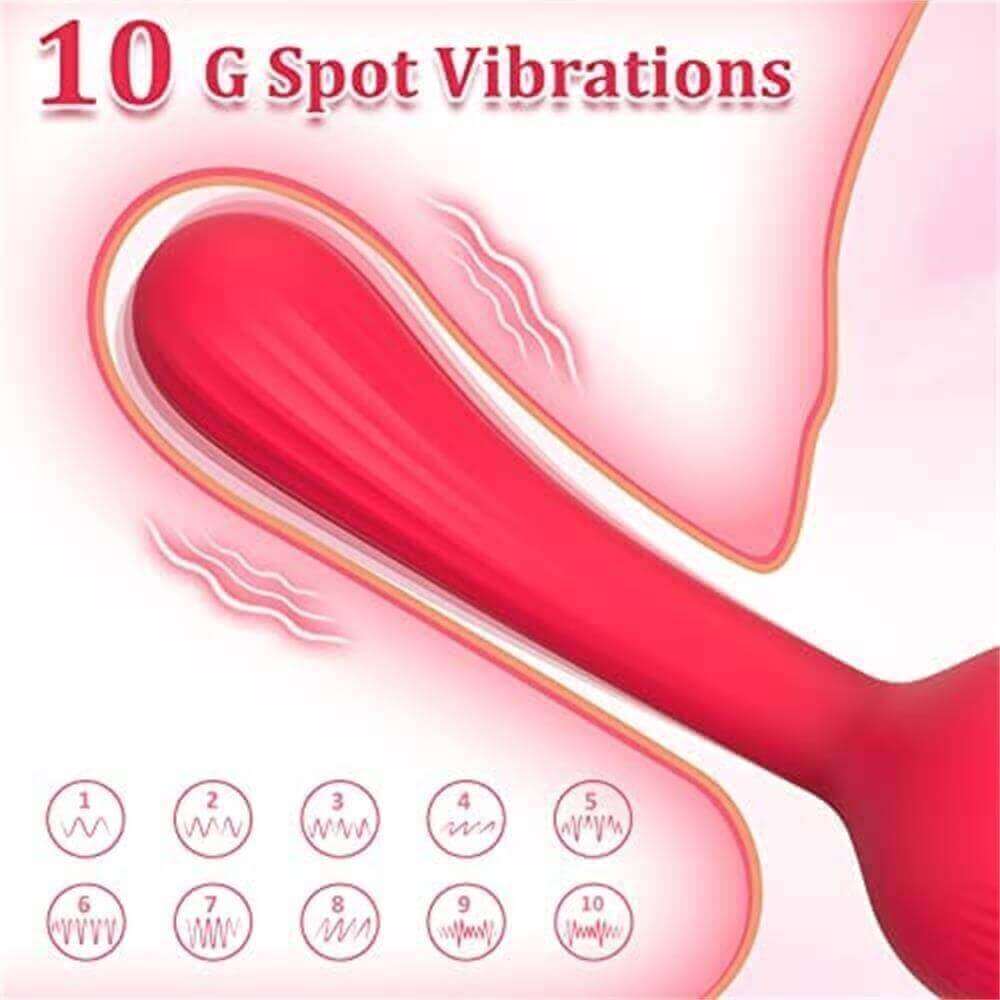 Rose Toys Vibrator for Women, Licking Clitoral G-Spot Dildo Vibrator