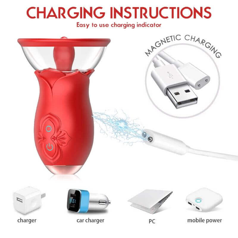 2 in 1 Rose Tongue Vibrator and Pump
