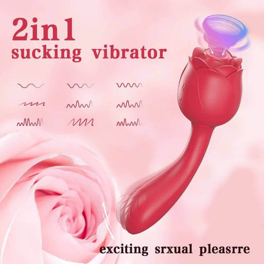 Rose Wand Sex Toy | 2 in 1 Upgrade Dual Stimulation Rose Sex Toy