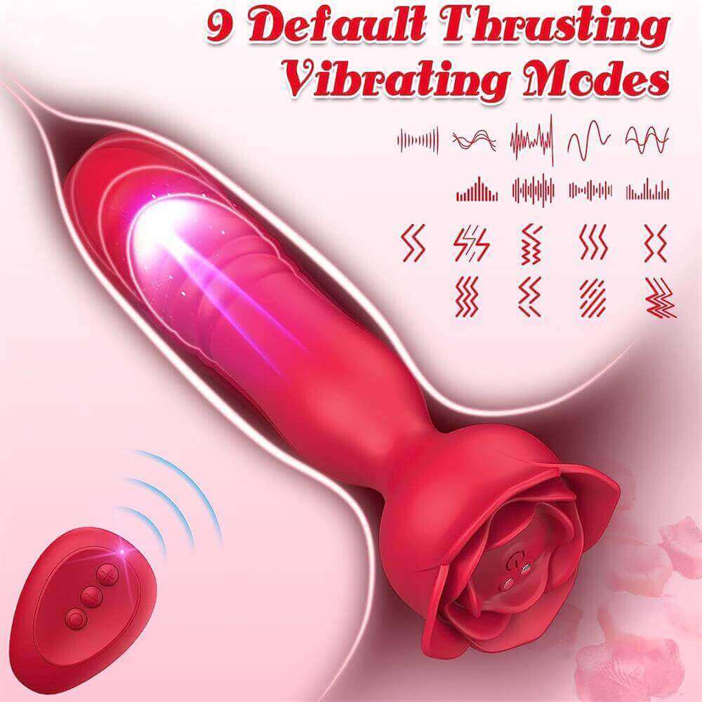 Controlled Rose Stimulator Thrusting Anal Vibrator