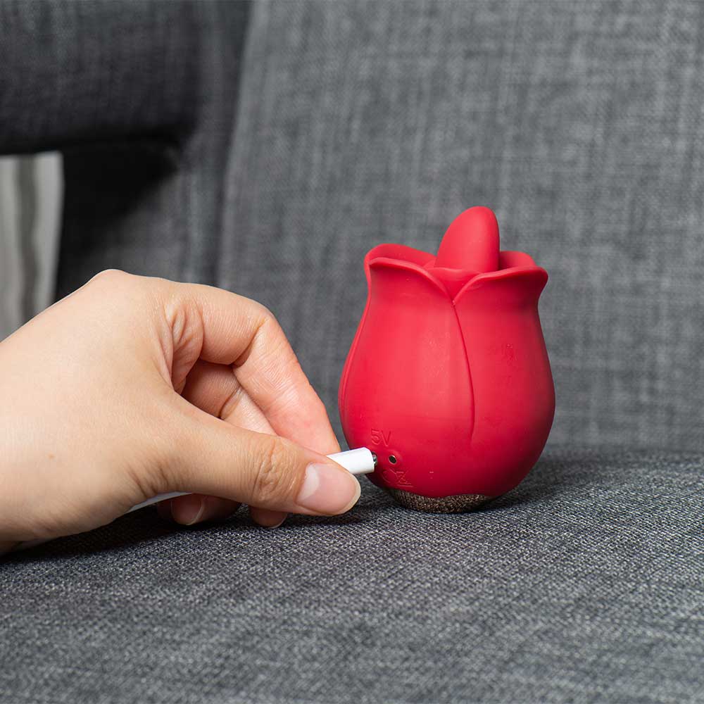 Rose Licking Mini Vibrator for Clitoris & Nipple Stimulation 2.0