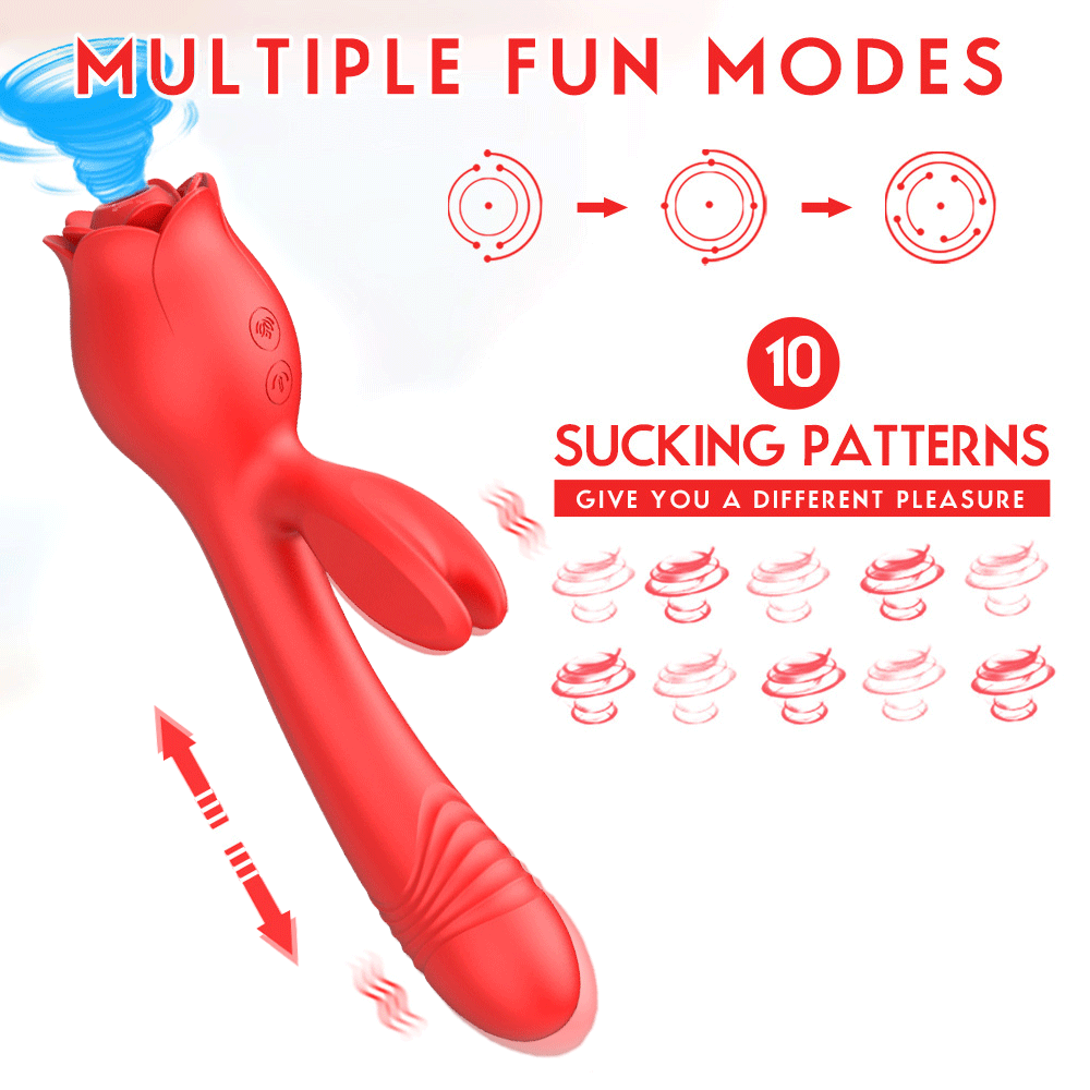 Rabbit Rose Toy | 3-in-1 Vibrator