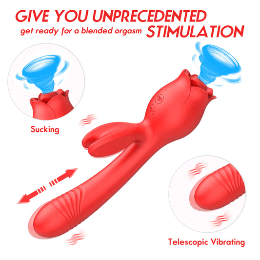 Rabbit Rose Toy | 3-in-1 Vibrator