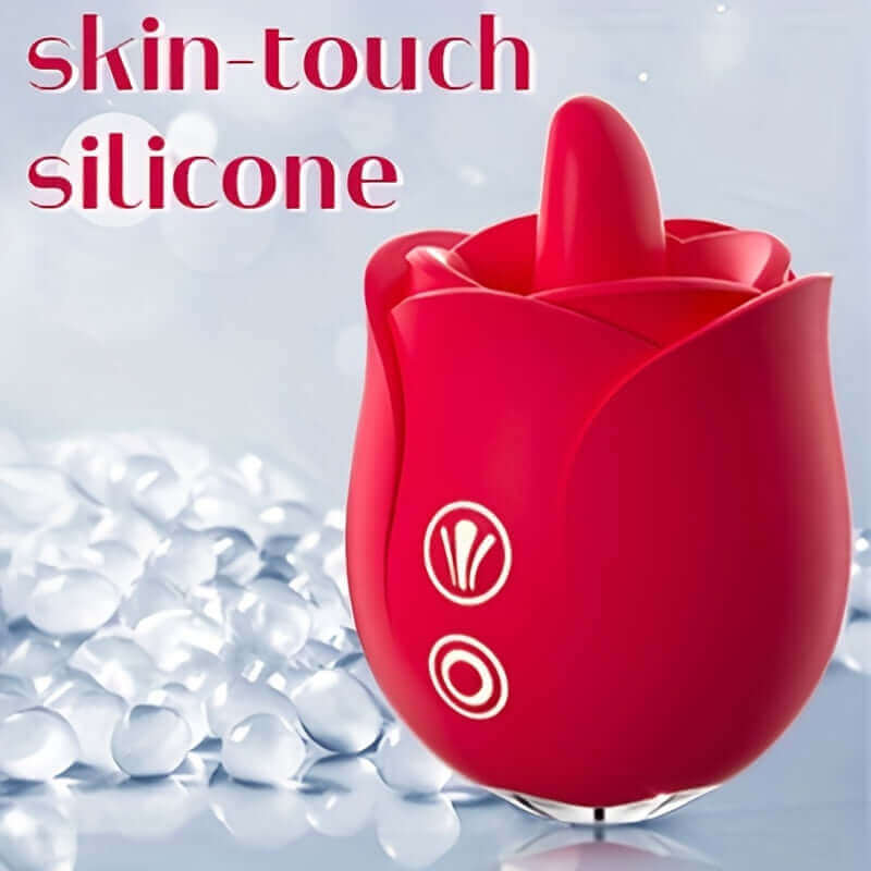 Rose Toy Vibrator For Women, Shocked Clitoral Nipple Tongue Licking Stimulator With 9 Modes, 9 Vibration Modes