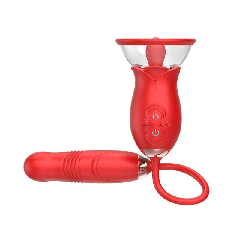 Rose Toy with Thrusting Dildo | 3 Sucking Modes and 10 Vibrant Modes
