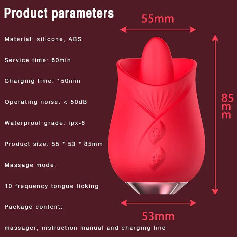 Rose Tongue Licking Toy G spot Hit Mini Vibrator
