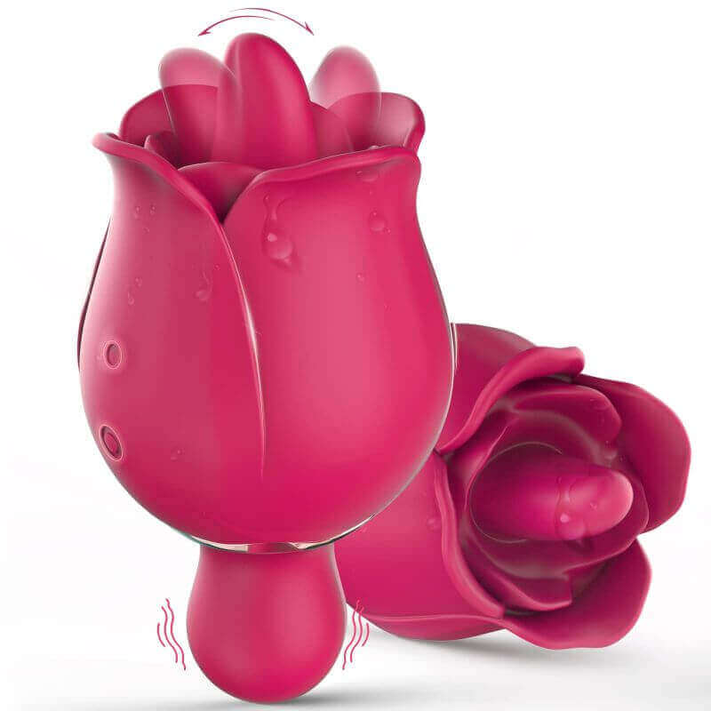 Rose Vibrator | Clitoral Tongue Licking Toy with 9 Modes Rose Vibrator | Clitoral Tongue Licking Toy with 9 Modes