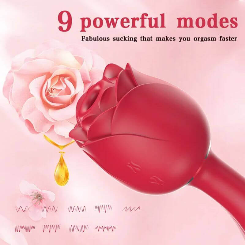 Rose Wand Sex Toy | 2 in 1 Upgrade Dual Stimulation Rose Sex Toy