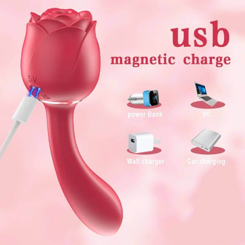 Rose Wand Sex Toy | 2 in 1 Upgrade Dual Stimulation Rose Sex Toy