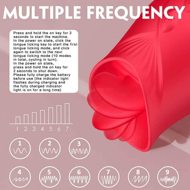 Rose Tongue Licking Toy G spot Hit Mini Vibrator