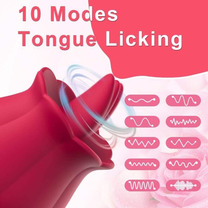 Rose Women Toy | Tongue Licking Stimulator With 9 Vibrating Pleasure