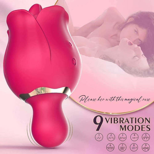 Rose Tongue Licking Toy G spot Hit Mini Vibrator