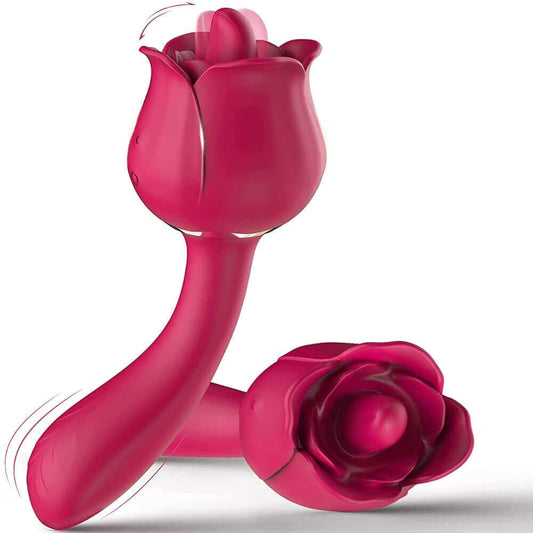 Rose Tongue Licker with G spot Vibrator