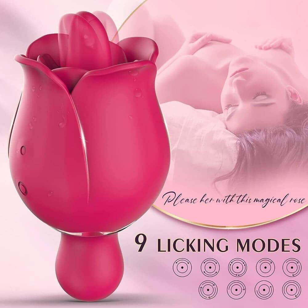 Rose Tongue Licking Toy G spot Hit Mini Vibrator