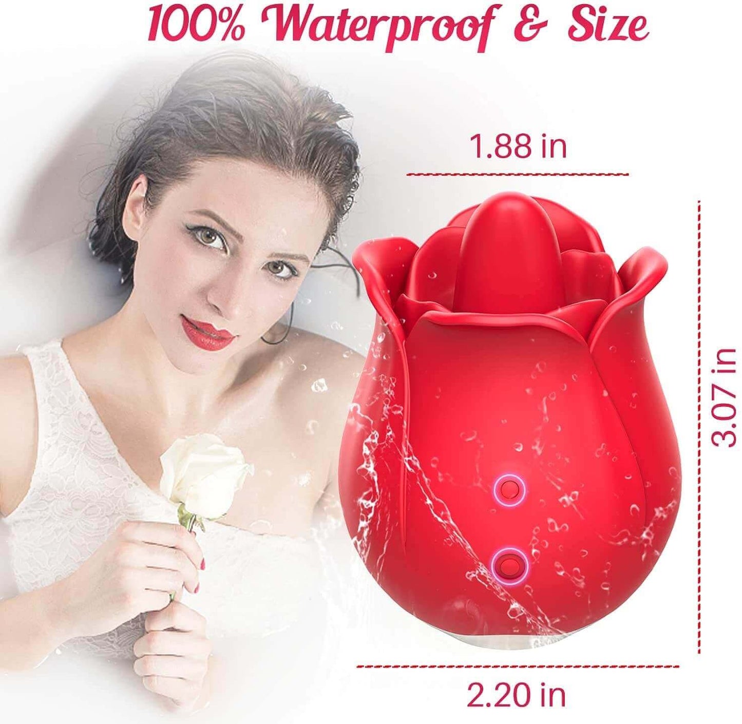 Rose Licking Mini Vibrator for Clitoris & Nipple Stimulation 2.0