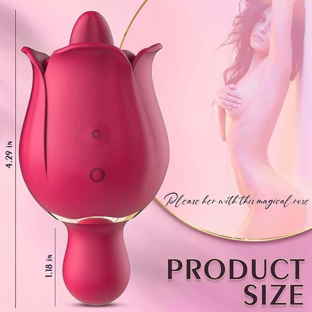 Rose Tongue Licking Toy G spot Hit Mini Vibrator
