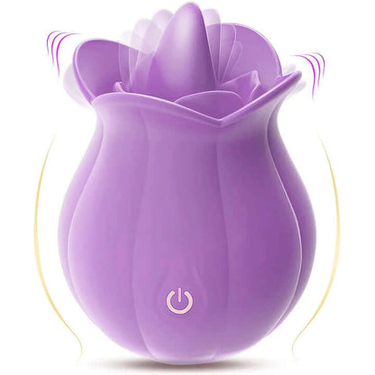 10 Speeds Rose Clitoral Stimulator With Licking Vibrator 10 Speeds Rose Clitoral Stimulator With Licking Vibrator
