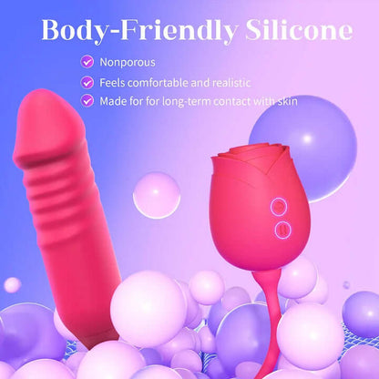 New Rose Clit Sucking Toy Dildo G-spot Vibrator