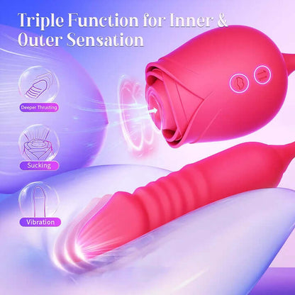 New Rose Clit Sucking Toy Dildo G-spot Vibrator