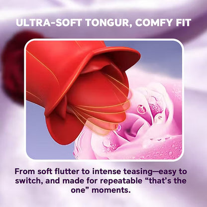 10 Speeds Rose Clitoral Stimulator With Licking Vibrator