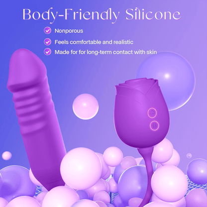New Rose Clit Sucking Toy Dildo G-spot Vibrator