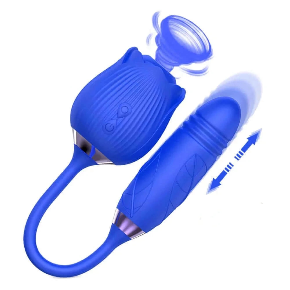 2-in-1 Rose Sex Toy - 10 Speeds Sucking & Vibration 2-in-1 Rose Sex Toy - 10 Speeds Sucking & Vibration