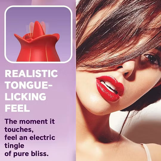 10 Speeds Rose Clitoral Stimulator With Licking Vibrator