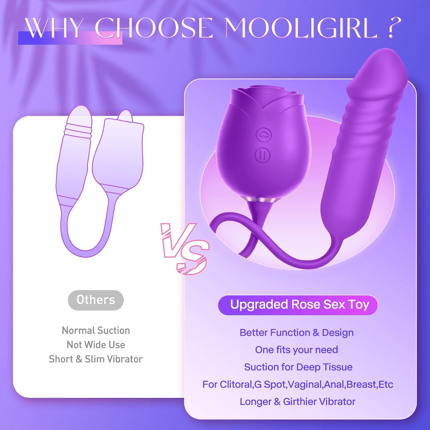 New Rose Clit Sucking Toy Dildo G-spot Vibrator