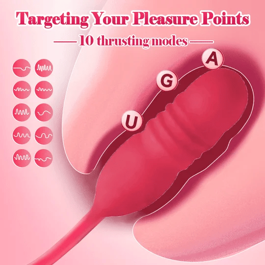 Big Mouth Rose Tongue Vibrator With Thrusting Dildo