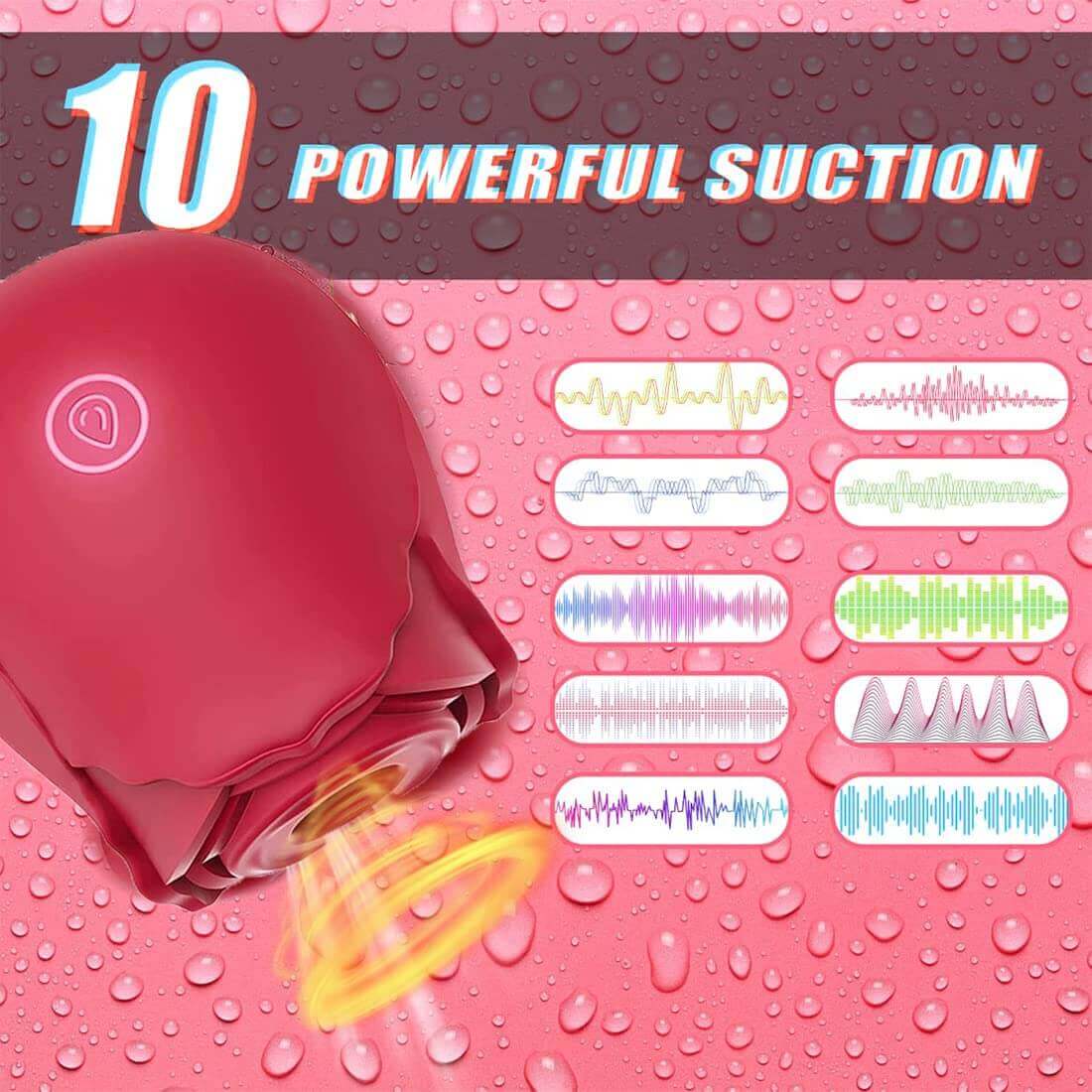 Rose Toy Classic Sucking Vibrator 10 frequency Rose Red