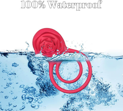 Vibrating Cock Ring with Rose Clitoral Stimulator