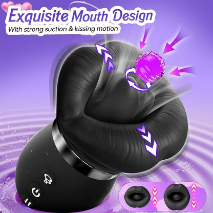 5IN1 Mouth Sucking Vibrator Rose Sex Toy, 10 Tongue Licking, New APP