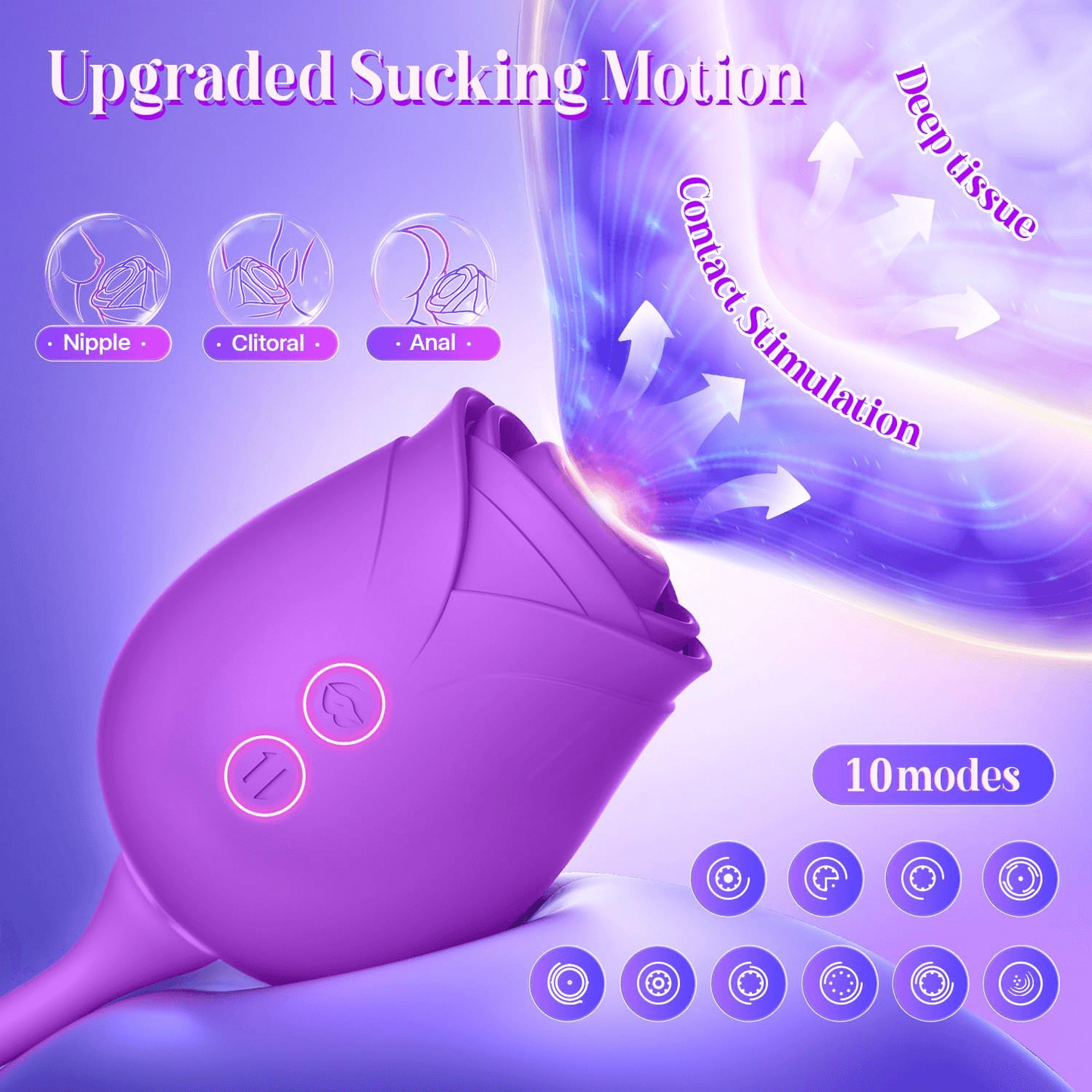 New Rose Clit Sucking Toy Dildo G-spot Vibrator