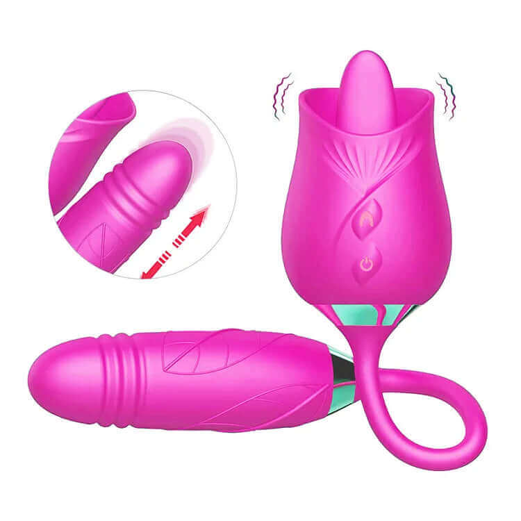 Double-headed sucking Rose vibrating jumpers female vibrators