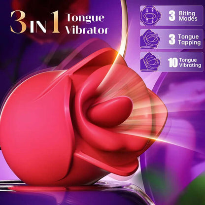 Upgraded Rose Lip Kissing Vibrator And Tongue Tapping For Women