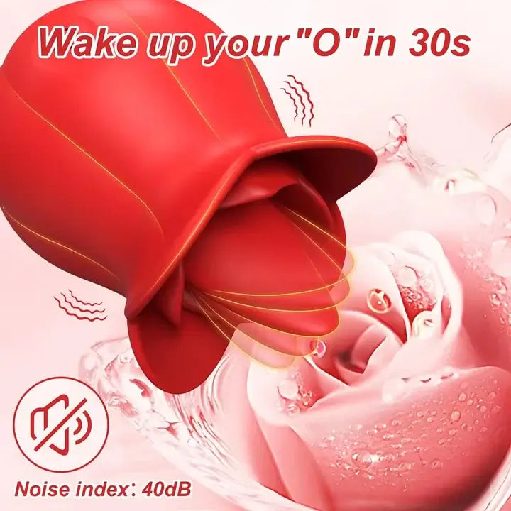 10 Speeds Rose Clitoral Stimulator With Licking Vibrator