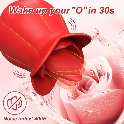 10 Speeds Rose Clitoral Stimulator With Licking Vibrator