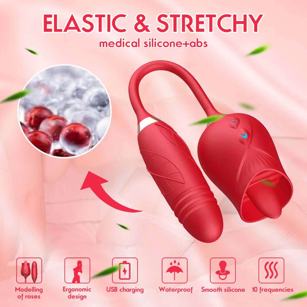 Double-headed sucking Rose vibrating jumpers female vibrators