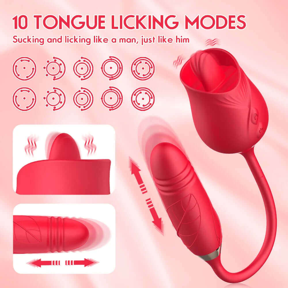 Double-headed sucking Rose vibrating jumpers female vibrators